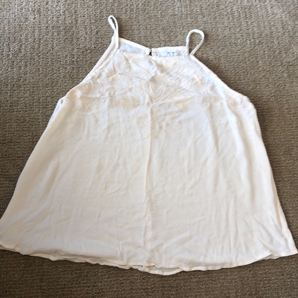 Embroidered Apron Cut Tank/Blouse